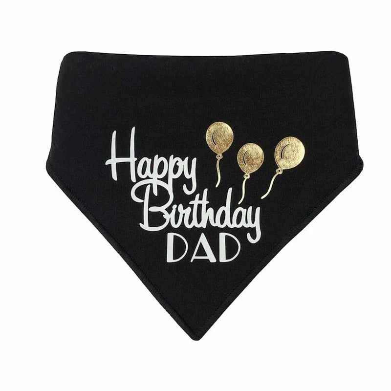 Happy Birthday Dad MOM pet Dog Bandana husband daddy 30th 40th 50th 60th 70th birthday party decoration gift present Photo props