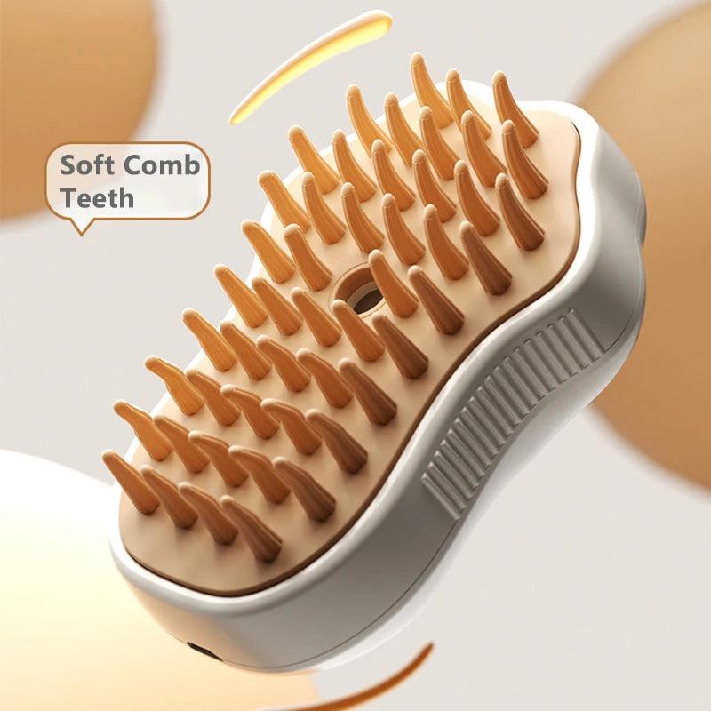 3-in-1 Steam Pet Brush – Groom, Massage & Shine ✨🐾