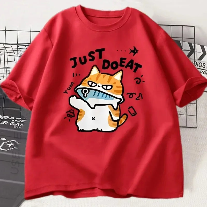 Funny Cat Eat Fish T-Shirt – Perfect Vibes!