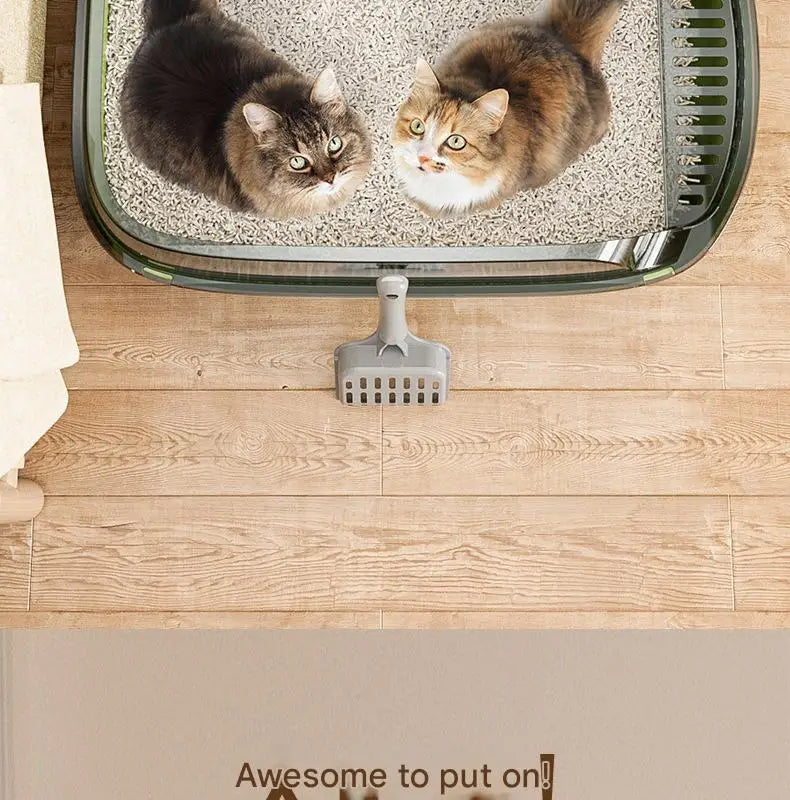 Semi-Enclosed Cat Litter Box – Clean, Private & Easy 🐾