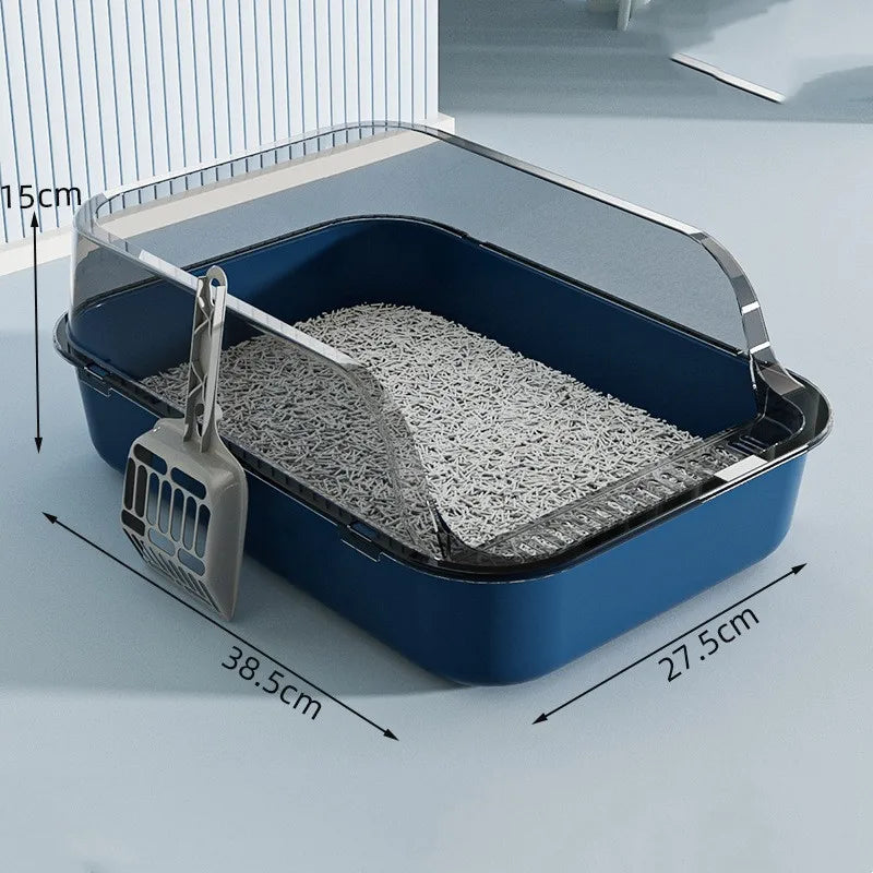 Semi-Enclosed Cat Litter Box – Clean, Private & Easy 🐾