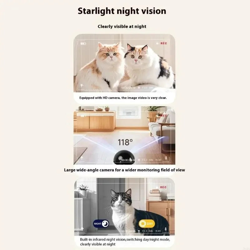 360° Smart Pet Camera Robot – Watch, Play & Protect 🐾📱