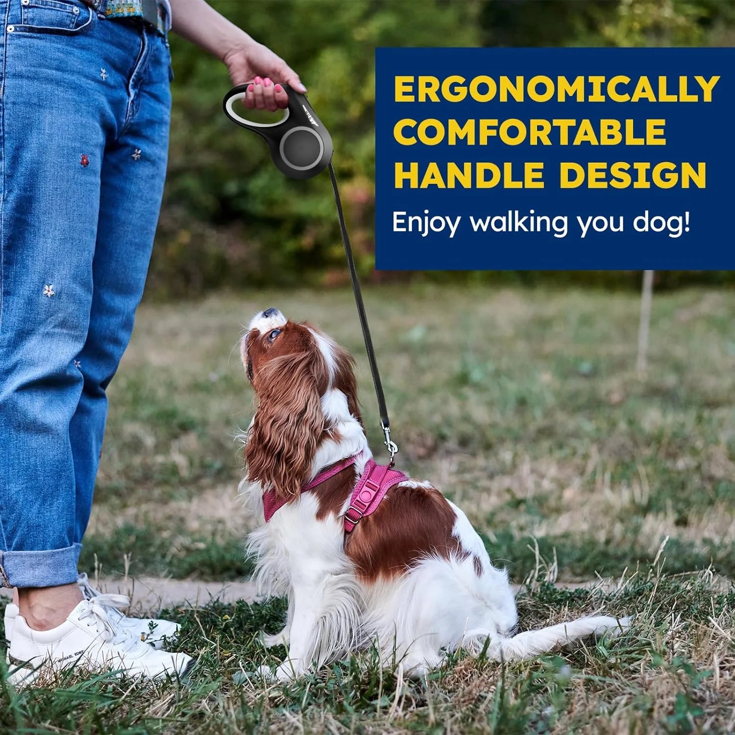 Retractable Dog Leash with LED Flashlight – Safe Walks Anytime 🌙🐾