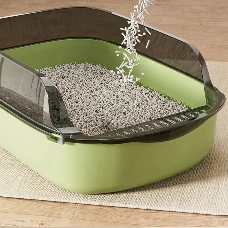 Semi-Enclosed Cat Litter Box – Clean, Private & Easy 🐾