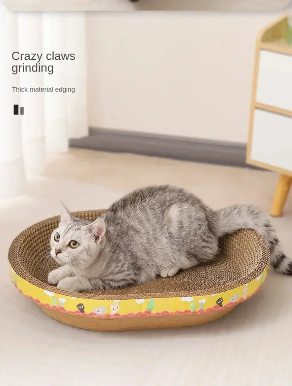 Oval Cat Scratching Board – Play, Rest & Protect Your Furniture 🐾✨