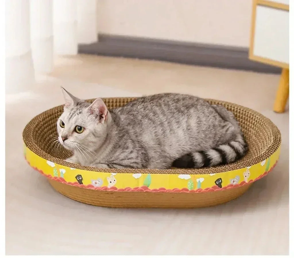Oval Cat Scratching Board – Play, Rest & Protect Your Furniture 🐾✨