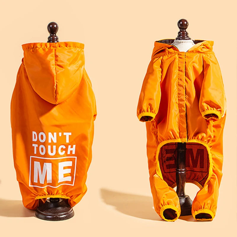 Dog Raincoat "Don't Touch Me" – Waterproof & Stylish Protection