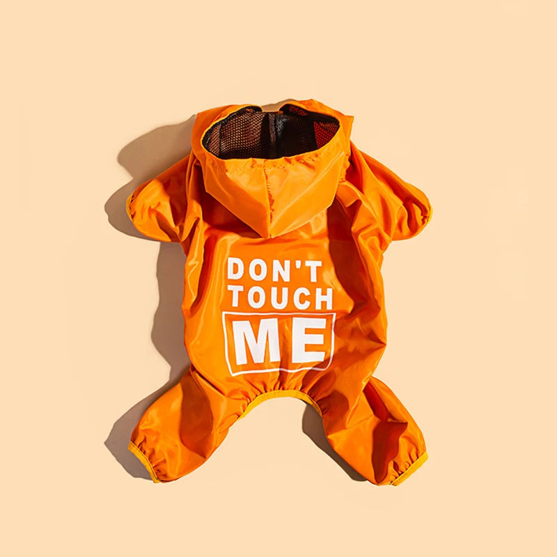Dog Raincoat "Don't Touch Me" – Waterproof & Stylish Protection
