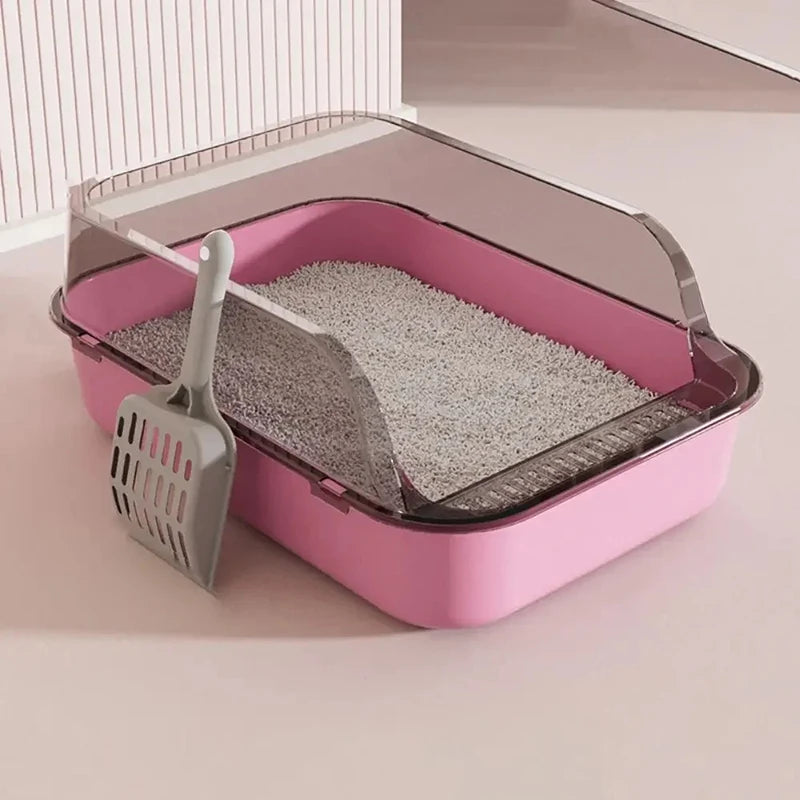 Semi-Enclosed Cat Litter Box – Clean, Private & Easy 🐾