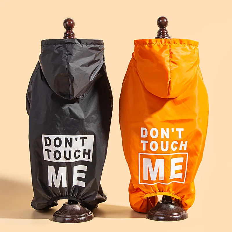 Dog Raincoat "Don't Touch Me" – Waterproof & Stylish Protection