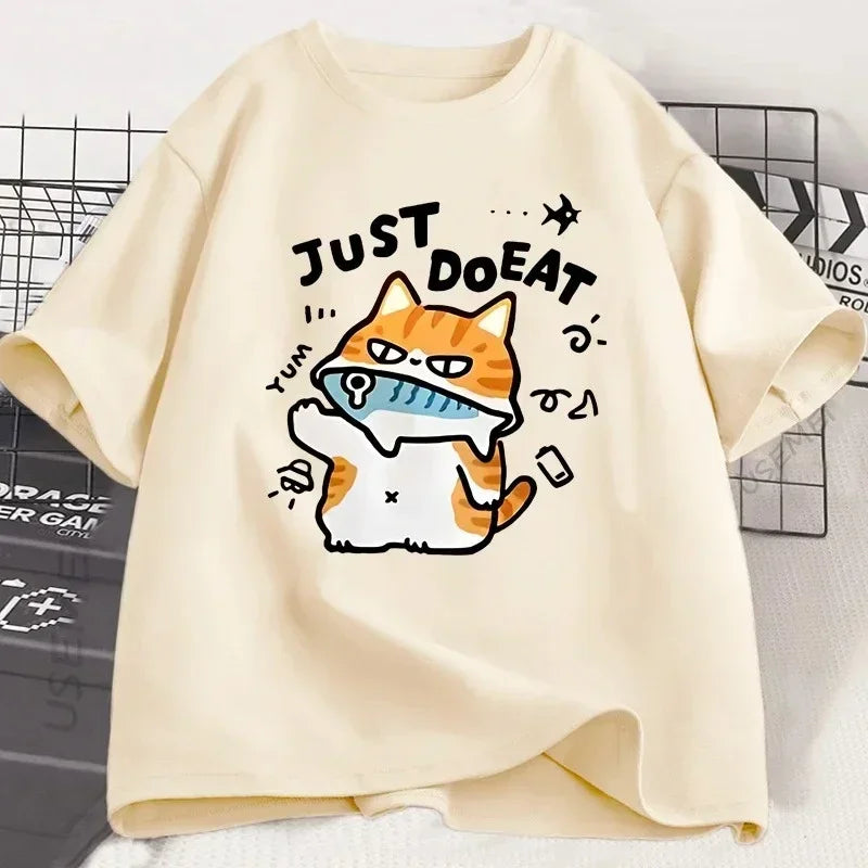 Funny Cat Eat Fish T-Shirt – Perfect Vibes!