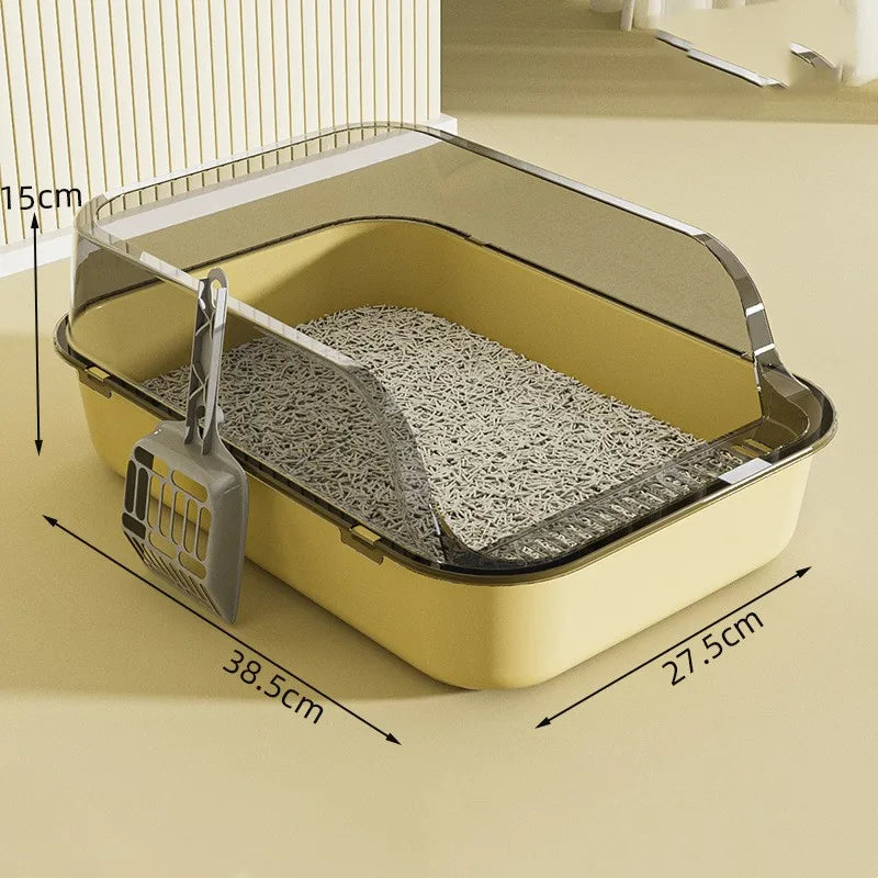 Semi-Enclosed Cat Litter Box – Clean, Private & Easy 🐾