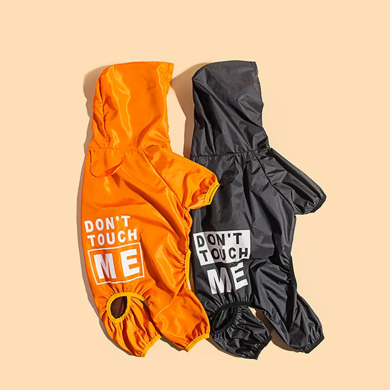 Dog Raincoat "Don't Touch Me" – Waterproof & Stylish Protection