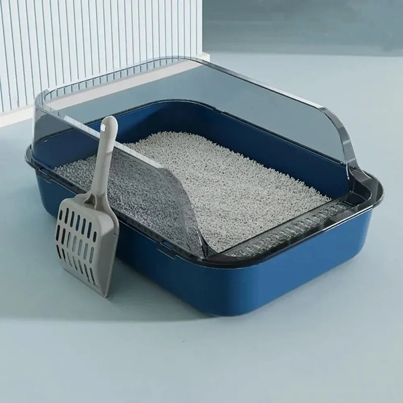 Semi-Enclosed Cat Litter Box – Clean, Private & Easy 🐾
