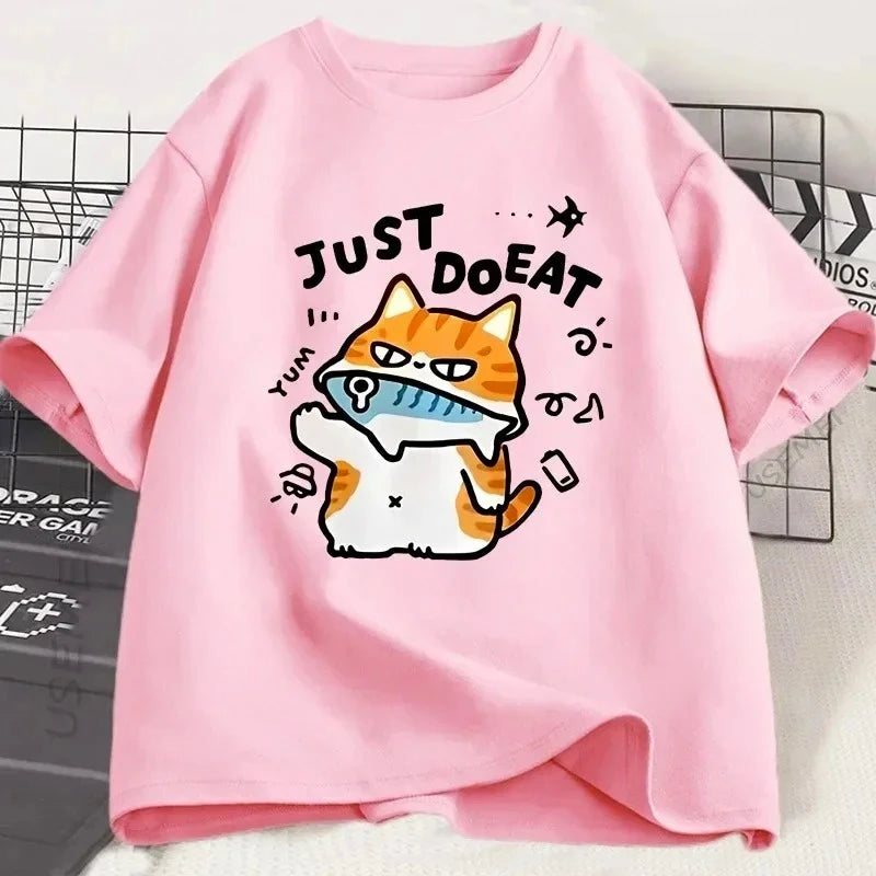 Funny Cat Eat Fish T-Shirt – Perfect Vibes!