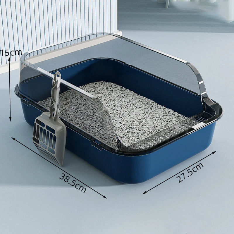 Semi-Enclosed Cat Litter Box – Clean, Private & Easy 🐾
