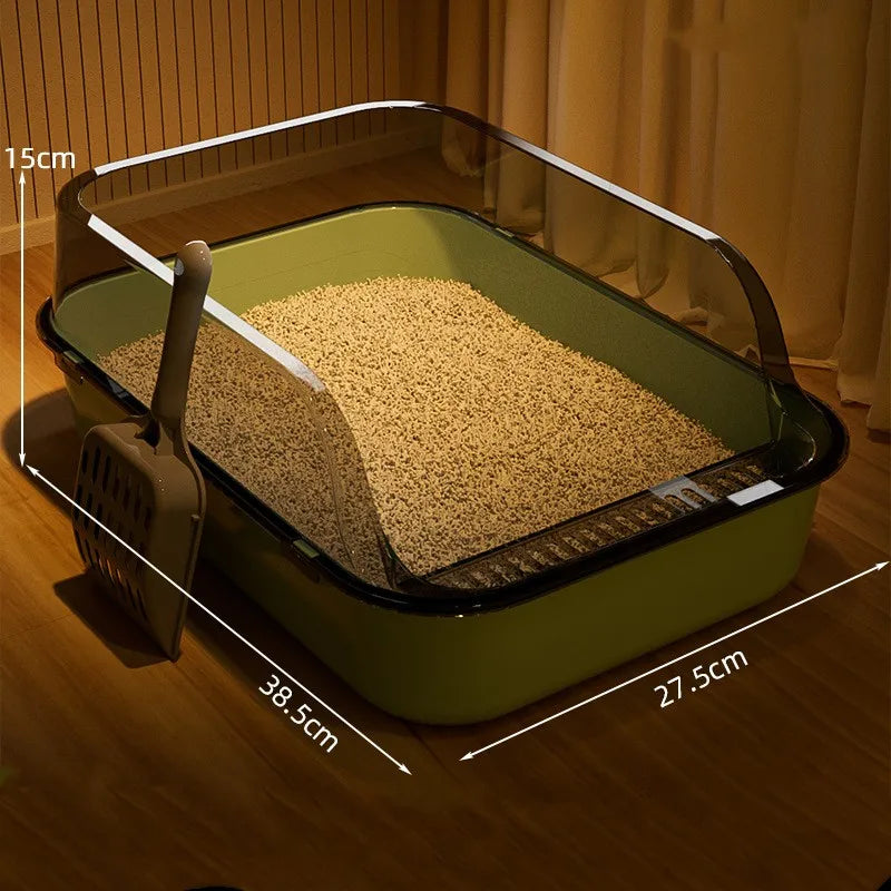 Semi-Enclosed Cat Litter Box – Clean, Private & Easy 🐾