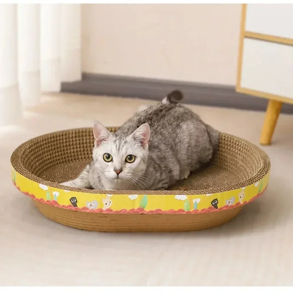 Oval Cat Scratching Board – Play, Rest & Protect Your Furniture 🐾✨