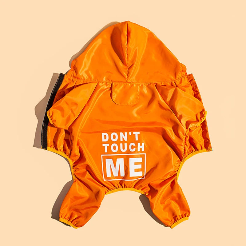 Dog Raincoat "Don't Touch Me" – Waterproof & Stylish Protection