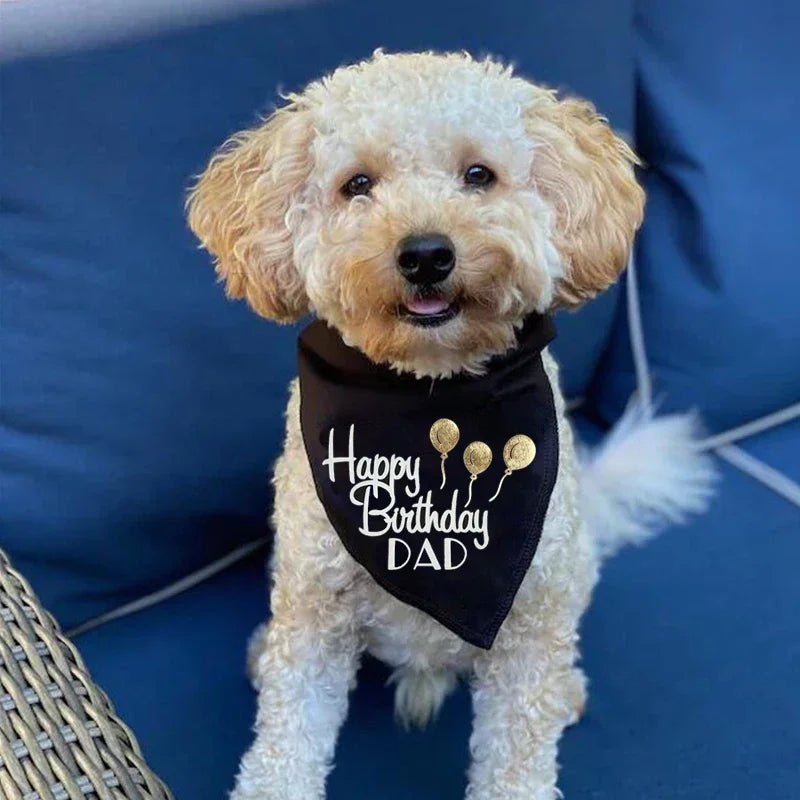 Happy Birthday Dad MOM pet Dog Bandana husband daddy 30th 40th 50th 60th 70th birthday party decoration gift present Photo props