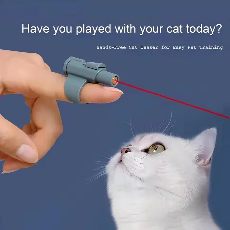 Portable Mini Laser Cat Toy Finger Sleeve Design