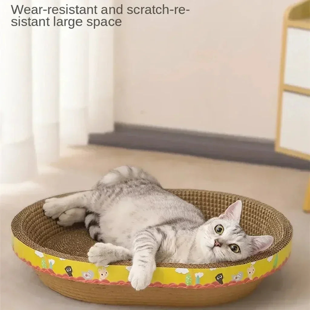 Oval Cat Scratching Board – Play, Rest & Protect Your Furniture 🐾✨