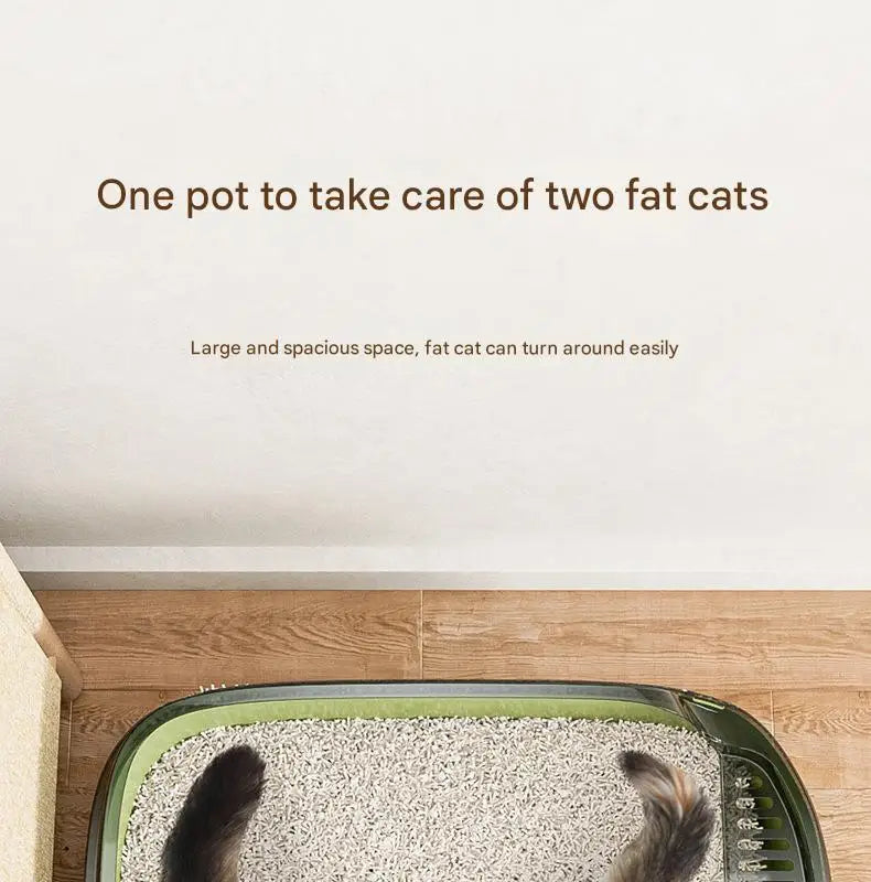 Semi-Enclosed Cat Litter Box – Clean, Private & Easy 🐾