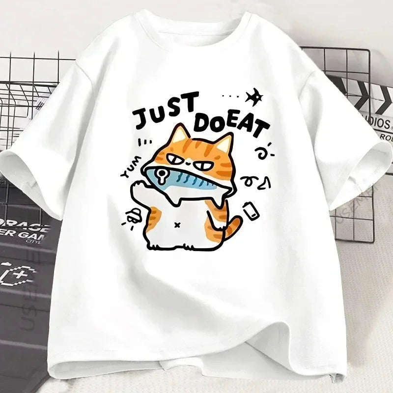 Funny Cat Eat Fish T-Shirt – Perfect Vibes!