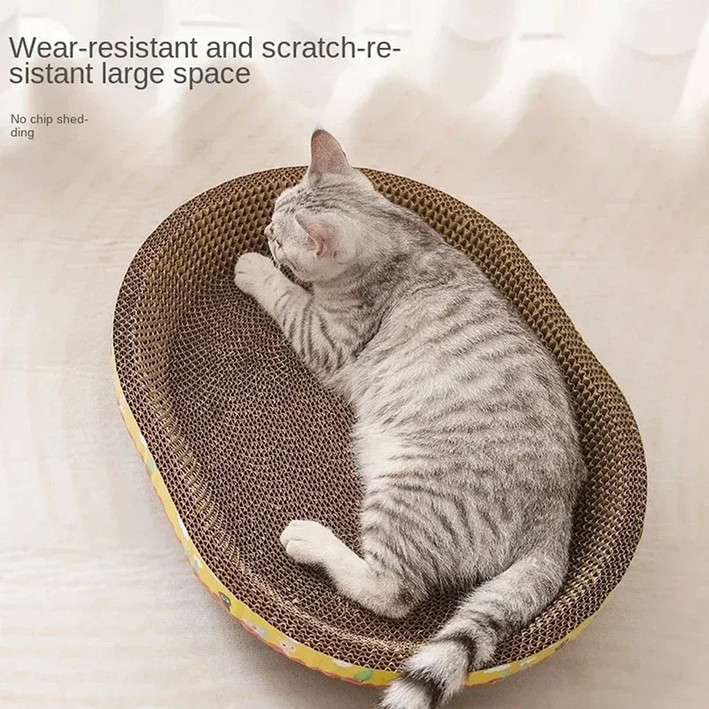 Oval Cat Scratching Board – Play, Rest & Protect Your Furniture 🐾✨