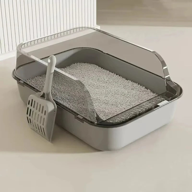 Semi-Enclosed Cat Litter Box – Clean, Private & Easy 🐾