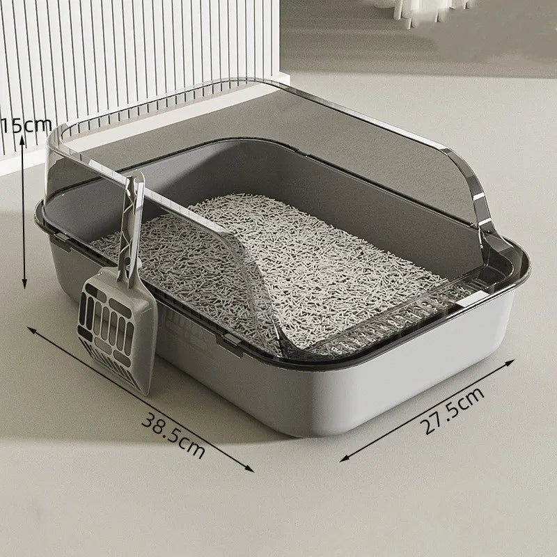 Semi-Enclosed Cat Litter Box – Clean, Private & Easy 🐾