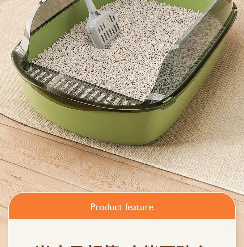 Semi-Enclosed Cat Litter Box – Clean, Private & Easy 🐾